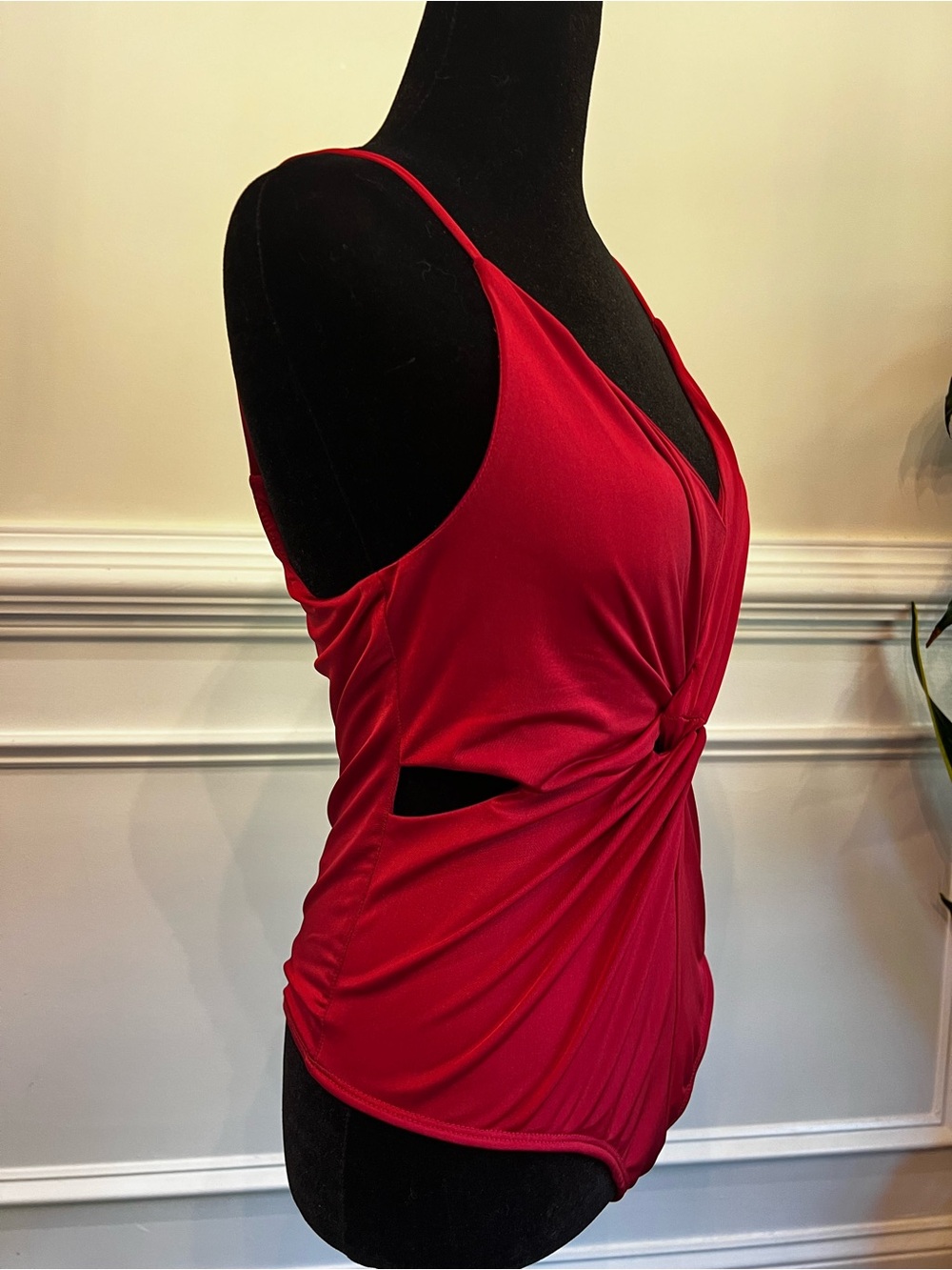 Lulus Red Twist-Front Spaghetti Strap Bodysuit - Picture 2 of 7
